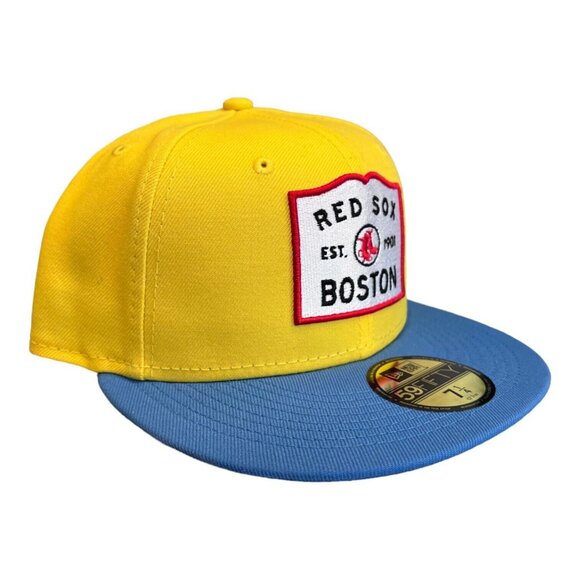 New Era Boston Red Sox City Connect 59FIFTY Fitted Hat Cap Yellow - Picture 4 of 9